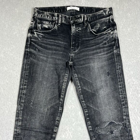 Moussy Vintage Jeans Size 27 Black Howa Skinny Distressed Pockets Japan - Picture 2 of 14